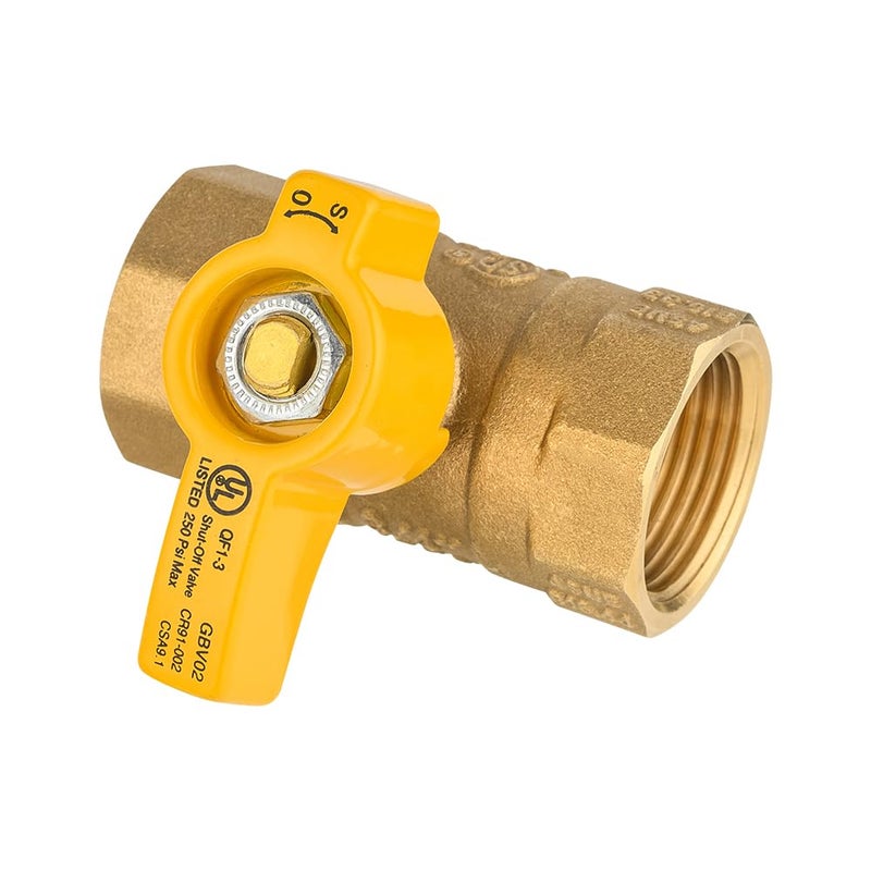 EFIELD Gas Ball Valve with 3/4'' FIP x 3/4'' FIP Brass Fittings for Gas Connectors with Quarter-Turn, UL CSA Approved (1),(VALVE236) - Image 2