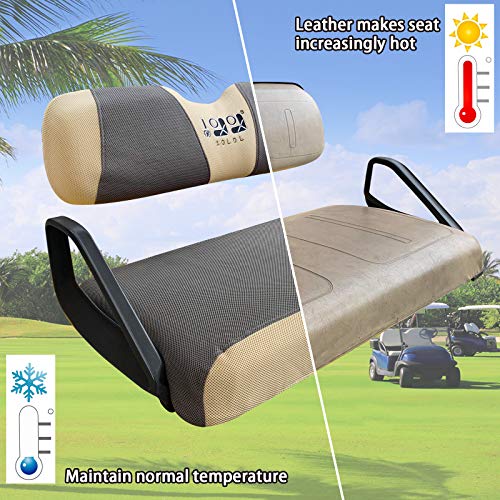 10L0L Golf Cart Seat Covers for EZGO TXT RXV & Club Car DS 2000-up, Breathable Air Mesh Fabric Washable - Gray Beige - Image 4
