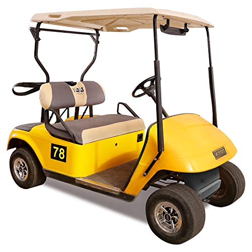 10L0L Golf Cart Seat Covers for EZGO TXT RXV & Club Car DS 2000-up, Breathable Air Mesh Fabric Washable - Gray Beige - Image 3