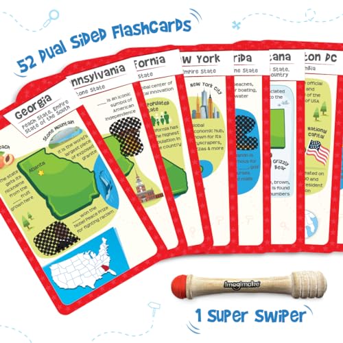 Imagimake Mapology USA Flash Cards | Learn United States Along with Flags and State Shapes | Ages 8-12 | Foam Jigsaw Puzzle, Fun Facts, Educational Toy for Kids | Gift for Christmas and Birthdays - Image 2