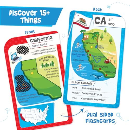 Imagimake Mapology USA Flash Cards | Learn United States Along with Flags and State Shapes | Ages 8-12 | Foam Jigsaw Puzzle, Fun Facts, Educational Toy for Kids | Gift for Christmas and Birthdays - Image 4
