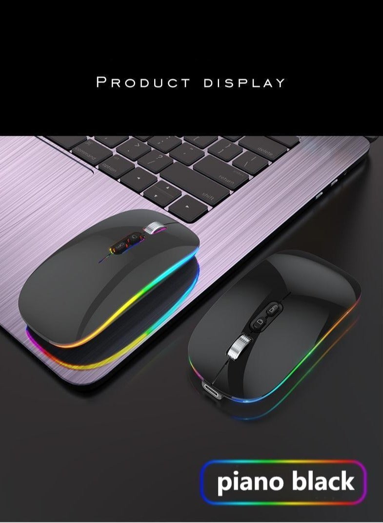 Bluetooth Dual-Mode Wireless Mouse – Silent Rechargeable Mouse with LED Lighting | Ultra-Long Standby | Quiet Operation | Colorful Breathing Light  - Image 1
