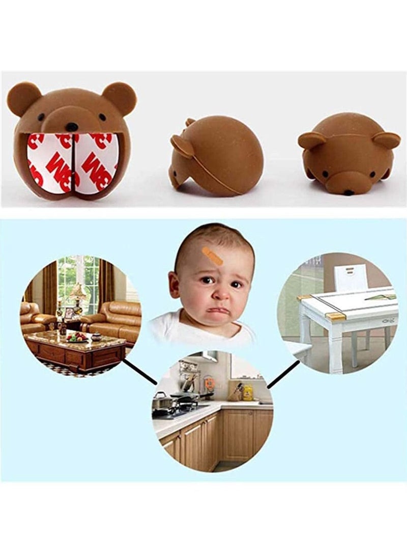 Y&D Table Corner Case, Cute Brown Bear Baby Self-adhesive Safety Guards, Thickening Protection, Double-sided Adhesive Tougher Cartoon Silicone Anti-collision 2Pcs - Image 3