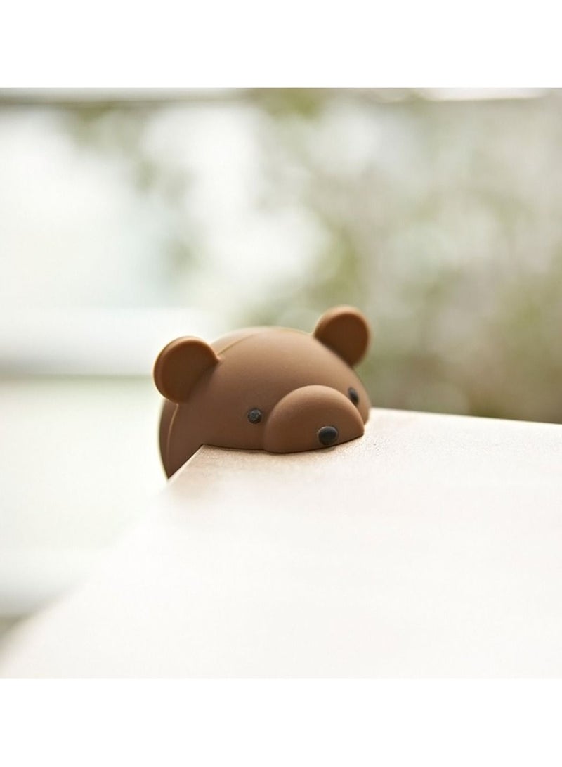 Y&D Table Corner Case, Cute Brown Bear Baby Self-adhesive Safety Guards, Thickening Protection, Double-sided Adhesive Tougher Cartoon Silicone Anti-collision 2Pcs - Image 1