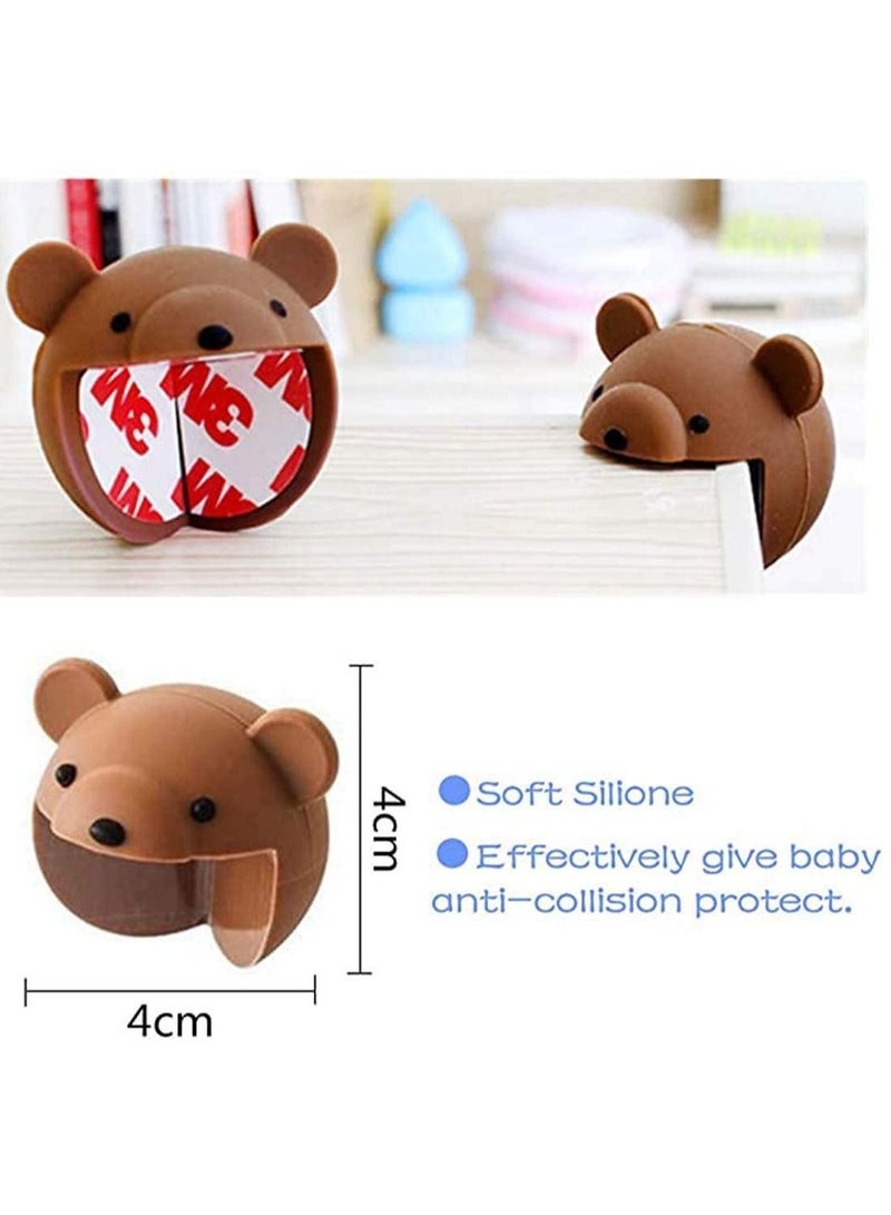 Y&D Table Corner Case, Cute Brown Bear Baby Self-adhesive Safety Guards, Thickening Protection, Double-sided Adhesive Tougher Cartoon Silicone Anti-collision 2Pcs - Image 5