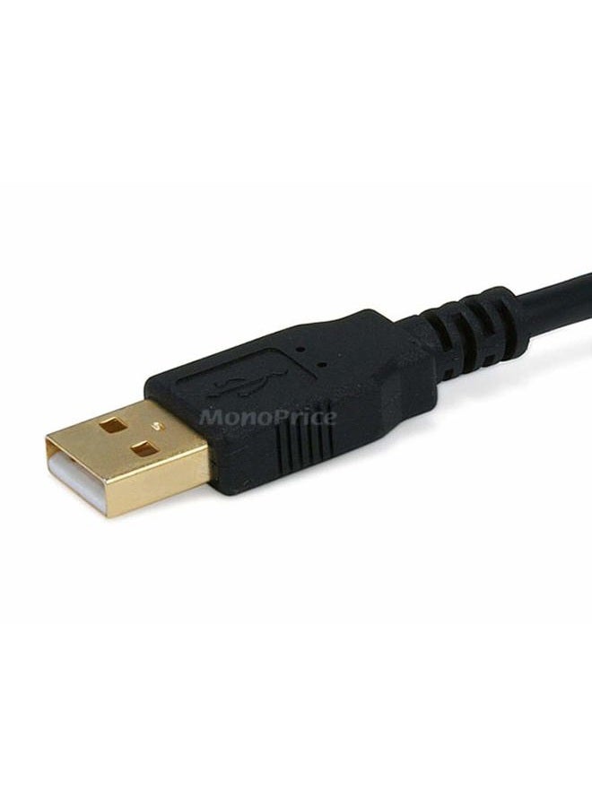 Monoprice 3-Feet USB 2.0 A Male to Mini-B 5pin Male 28/24AWG Cable with Ferrite Core (Gold Plated) (105447),Black - Image 2
