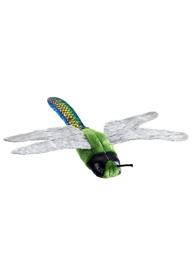 Folkmanis Mini Dragonfly Finger Puppet, Green, Blue, White - Image 1