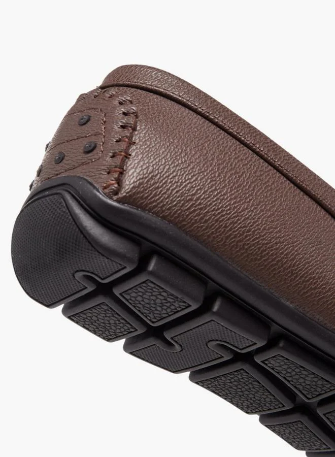 DUCHINI Men's Textured Slip-On Moccasins