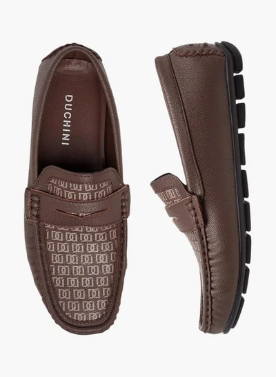 DUCHINI Men's Textured Slip-On Moccasins