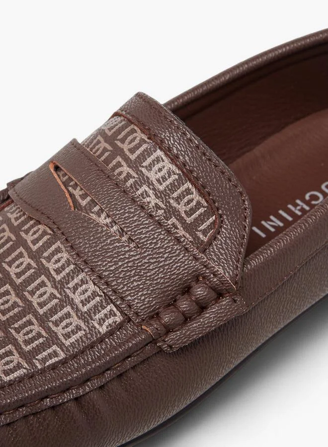 DUCHINI Men's Textured Slip-On Moccasins