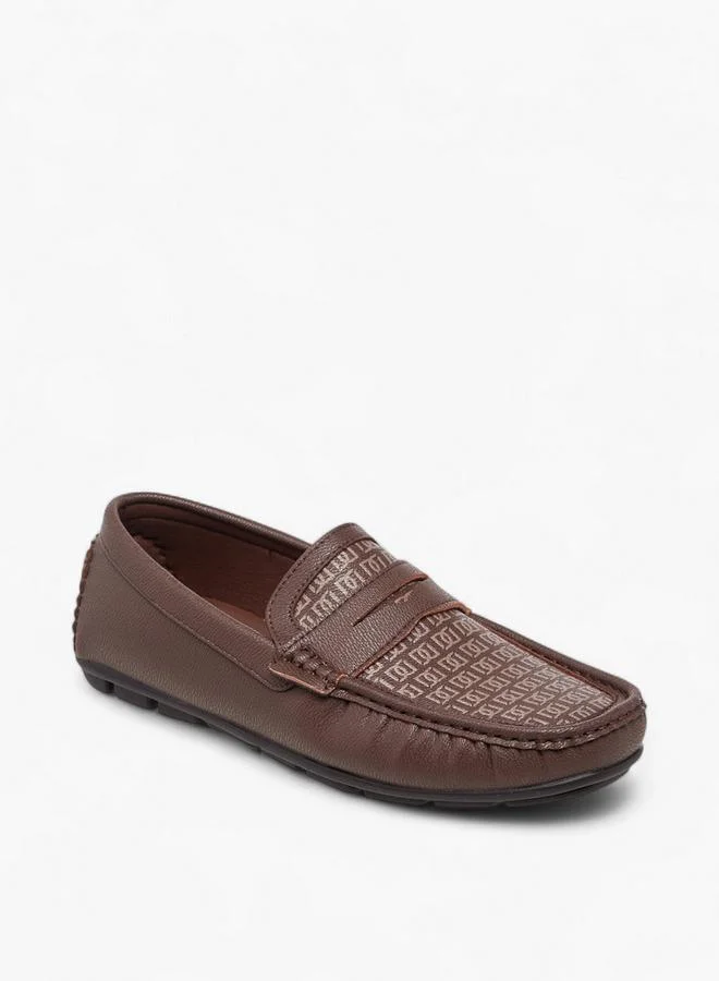 دوتشيني Men's Textured Slip-On Moccasins