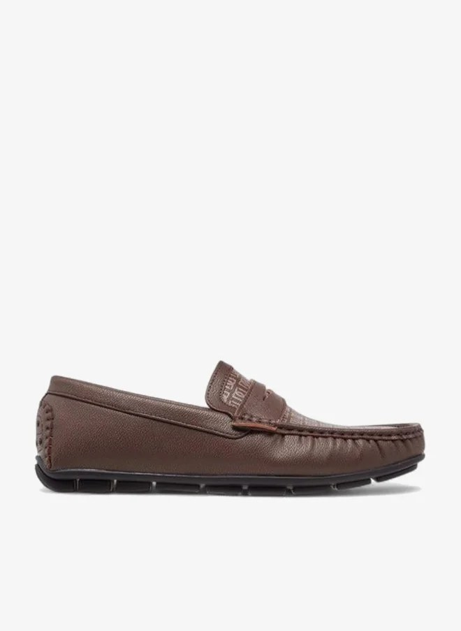 DUCHINI Men's Textured Slip-On Moccasins