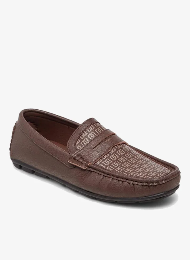 DUCHINI Men's Textured Slip-On Moccasins
