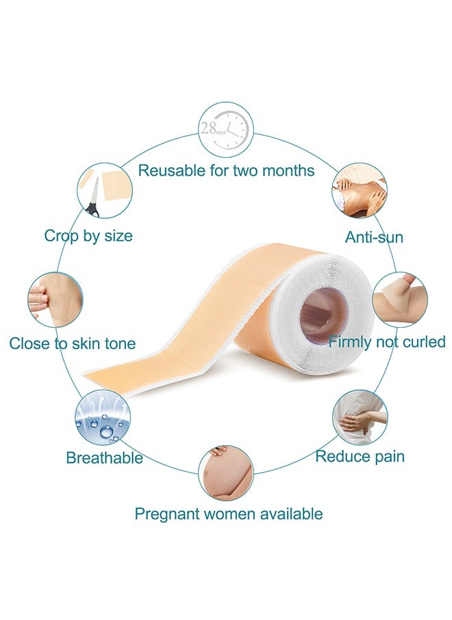 Elaimei - Silicone Scar Sheets 4cm*1.5m,Soft Silicone Gel Scar Tape Painless Silicone Tape Roll Effective Silicone Scar Removal Strips Sheets for C-Section & Keloid Surgery, Burn, Acne - Image 1