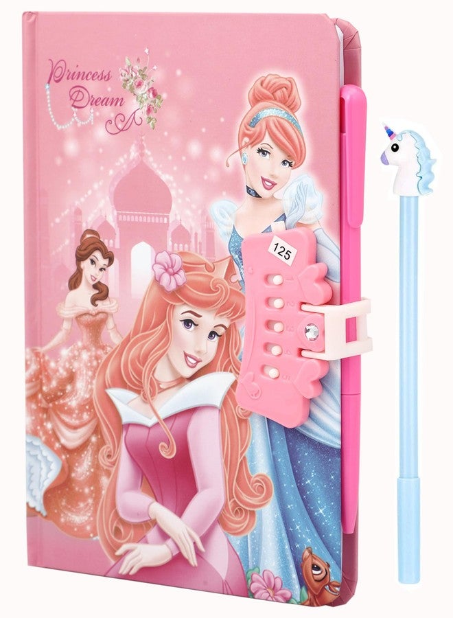 SHREE TECHNESH Angel Printed Secret Personal Lock Dairy with 3D Gel Pen for Girl's (Pink), 80 Pages - Image 1