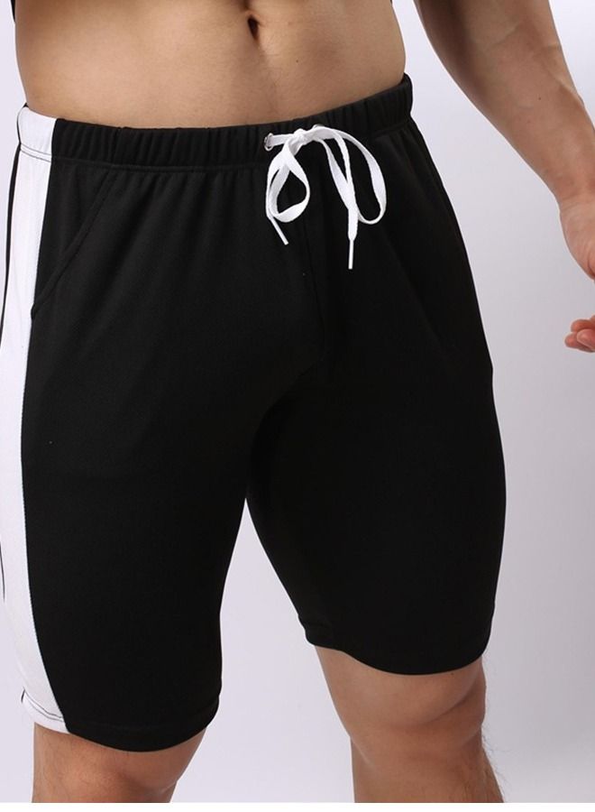 Loquat Men's Lace Up Sports Shorts Black  - Image 1