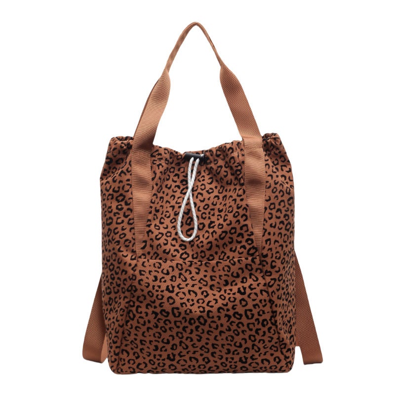Large Capacity All-Match Portable Tote Bag Women'S Casual Commuting Leopard Print Fashionable Backpack - Image 1