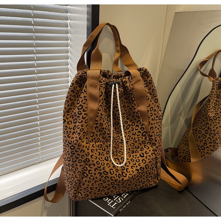Large Capacity All-Match Portable Tote Bag Women'S Casual Commuting Leopard Print Fashionable Backpack - Image 2