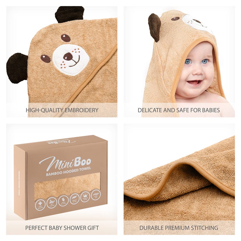Miniboo Hooded Baby Towels for Newborn & Toddler - Super Soft Baby Bath Towels with Hood, Highly Absorbent Viscose Made from Bamboo Hooded Towel for Boys, Girls, Newborn Essentials. - Image 4