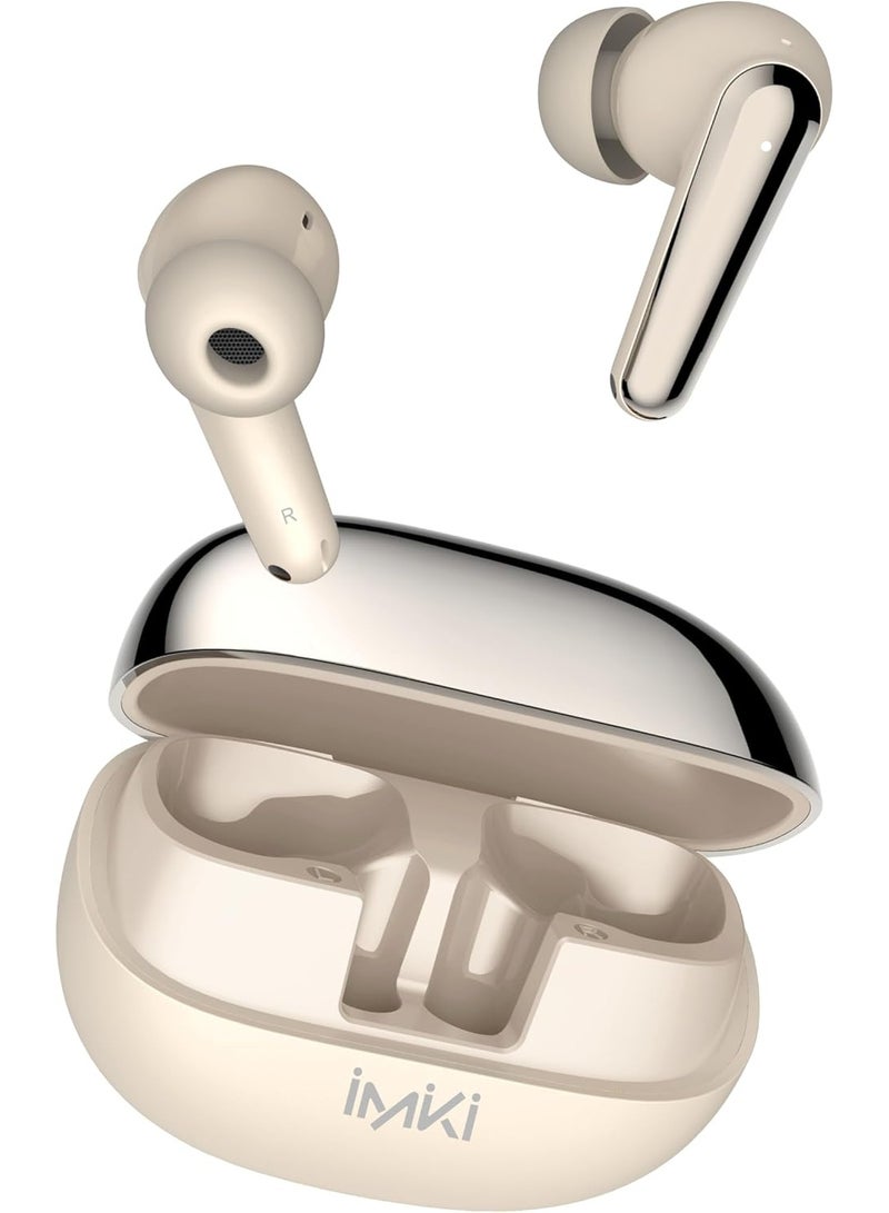 Imiki BUDS T14 Wireless Earbuds – Bluetooth 5.3 In-Ear Headphones with Noise Cancelling, Deep Bass, IPX5 Waterproof, Hall Switch, Touch Control – Khaki - Image 2