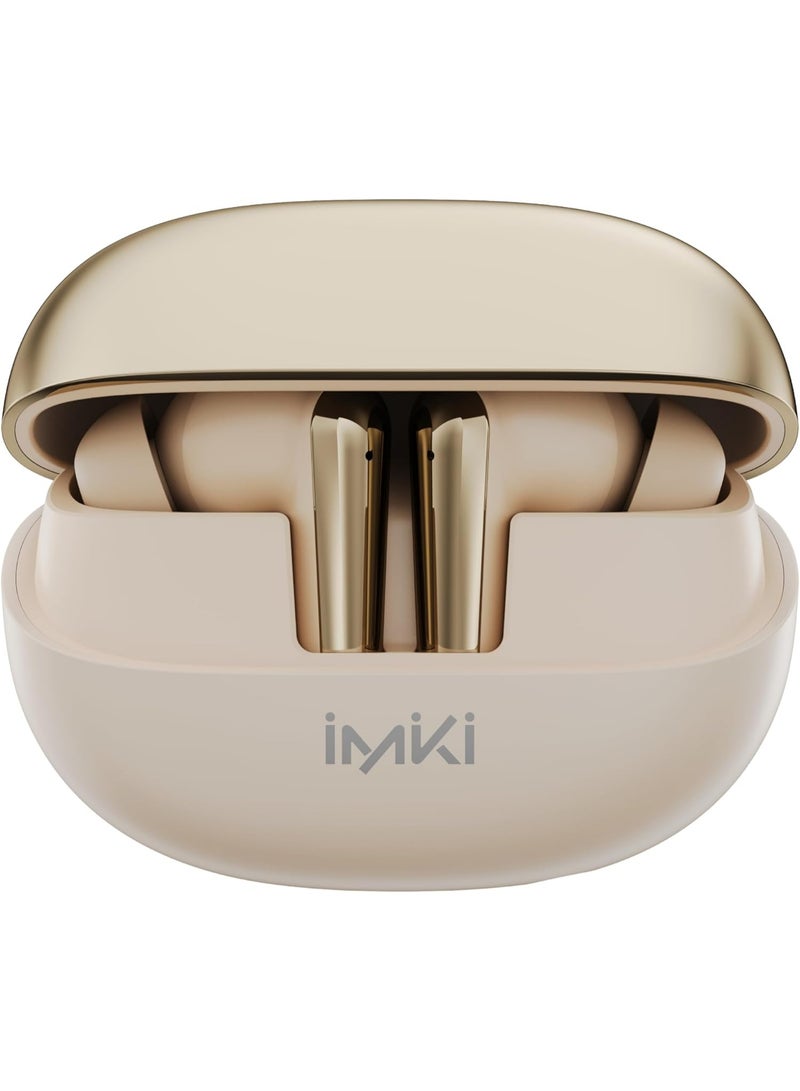 Imiki BUDS T14 Wireless Earbuds – Bluetooth 5.3 In-Ear Headphones with Noise Cancelling, Deep Bass, IPX5 Waterproof, Hall Switch, Touch Control – Khaki - Image 4