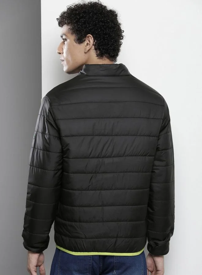 ذا انديان كراج كو The Indian Garage Co Men Slim Fit Solid Round Neck Long Sleeves Jacket