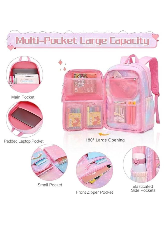 HOOKOR Bunny Sequin Kids Girls Backpack, Elementary Students Book Bag, Primary School Bag for Teens, Bunny Backpack, for Children Aged 5.6.7.8.9.10 Years - Image 3