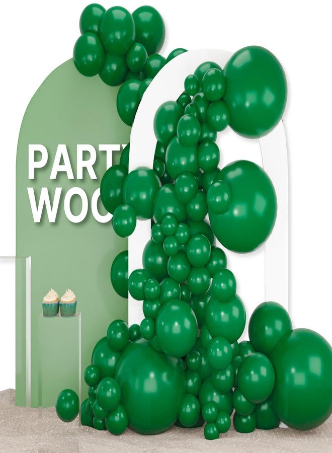 PartyWoo Dark Green Balloons 155pcs Different Sizes of 18 12 10 5 Inch Emerald Hunter Forest Green Balloon Arch Kit for Birthday Christmas Graduation Dinosaur Jungle Theme Party Decorations Green-Y56 - Image 1