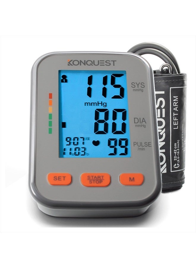 Konquest KBP-2704A Automatic Upper Arm Blood Pressure Monitor - Adjustable Cuff - Large Backlit Display - Irregular Heartbeat Detector - Tensiometro Digital… - Image 1