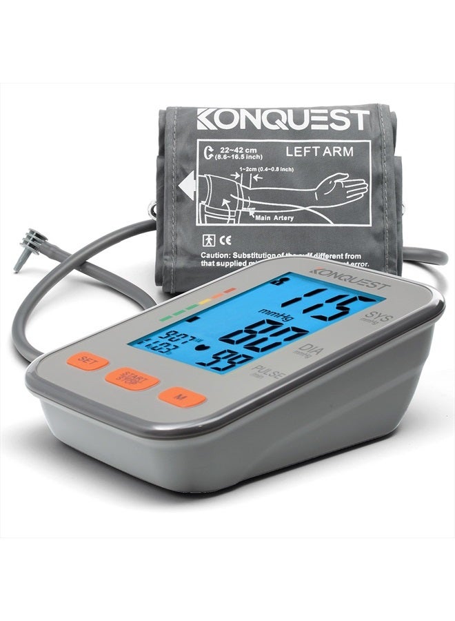 Konquest KBP-2704A Automatic Upper Arm Blood Pressure Monitor - Adjustable Cuff - Large Backlit Display - Irregular Heartbeat Detector - Tensiometro Digital… - Image 4