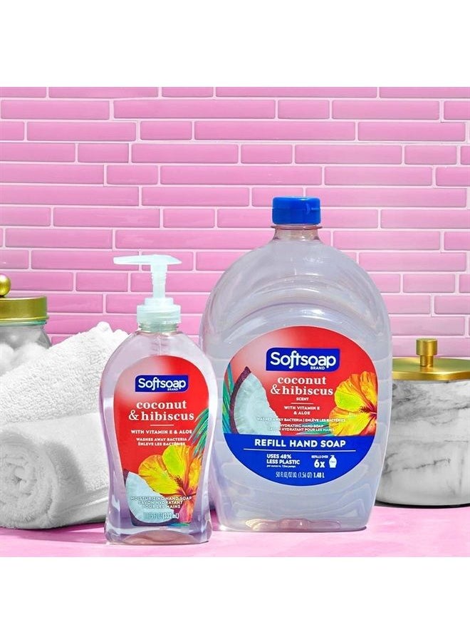 Softsoap Coconut & Hibiscus Scent Hydrating Liquid Hand Soap, Liquid Hand Soap, 11.25 Ounce, 6 Pack  - Image 2