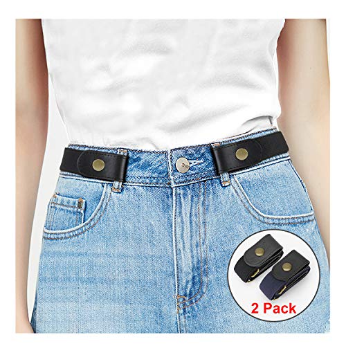 WHIPPY 2 Pack Buckle Free Comfortable Elastic Belt for Wmen or Men, Buckle-less No Bulge No Hassle Invisible Belts - Image 2