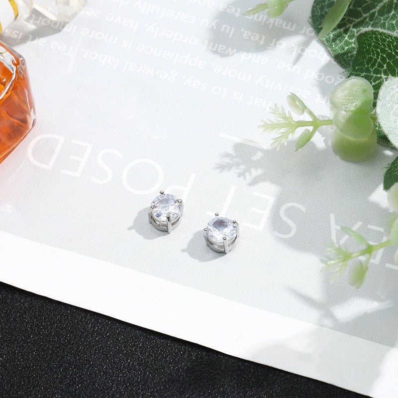 NEWITIN Magnetic Stud Earrings for Men Clip on Earring Stainless Steel Magnet Earring Unisex Non Piercing CZ Hoop Cross Diamond Magnetic Earrings for Men Women - Image 4