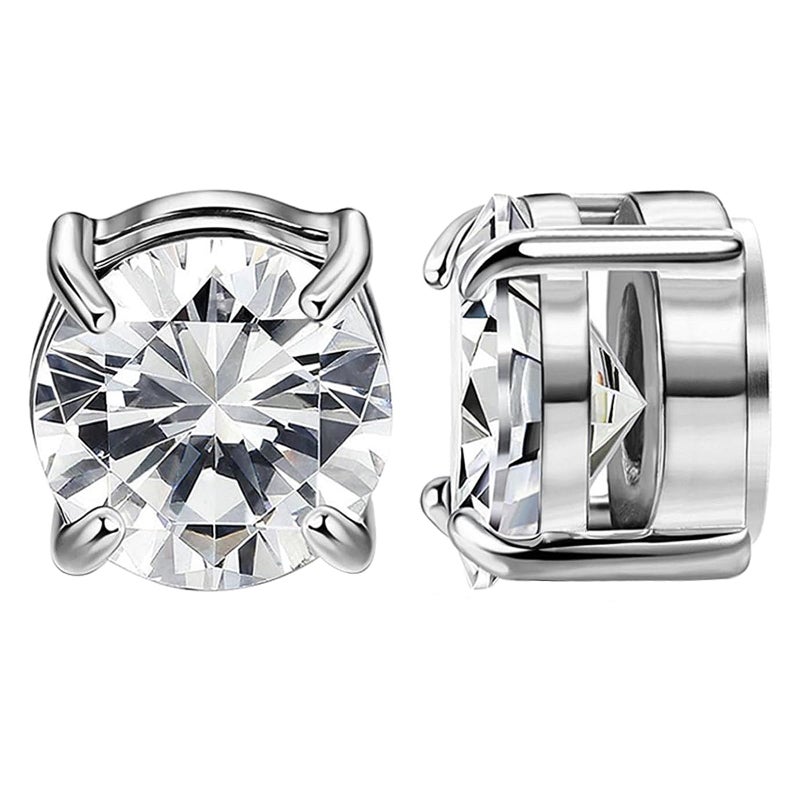 NEWITIN Magnetic Stud Earrings for Men Clip on Earring Stainless Steel Magnet Earring Unisex Non Piercing CZ Hoop Cross Diamond Magnetic Earrings for Men Women - Image 1