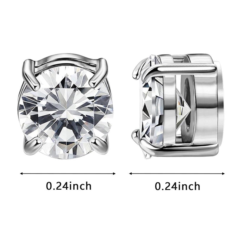 NEWITIN Magnetic Stud Earrings for Men Clip on Earring Stainless Steel Magnet Earring Unisex Non Piercing CZ Hoop Cross Diamond Magnetic Earrings for Men Women - Image 2