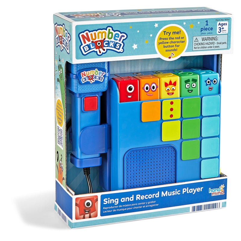 hand2mind Numberblocks Sing and Record Music Player Kids Karaoke Microphone Musical Toys Toddler Boombox Counting Toys Preschool Math Learning Activities Numbers for Toddlers Birthday Gifts - Image 2