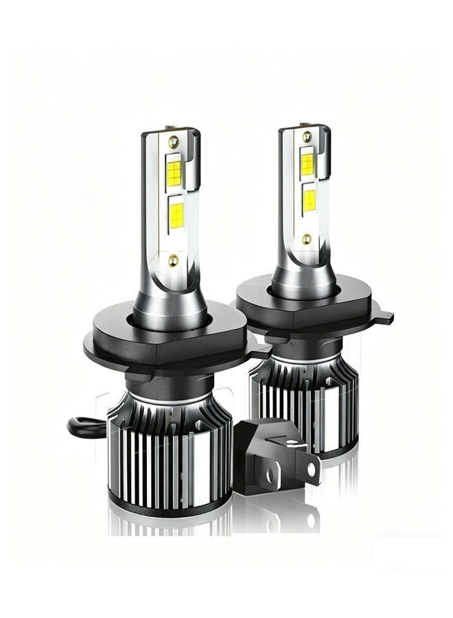 H4/9003/HB2 Bulbs 46000LM Super Bright, 6500K Cool White S6 H4 Drving Lights, 9003 High Low Dual Bulbs with Cooling Fan, 5 Min Plug-N-Play, HB2 Marker Light Assemblies, Pack of 2