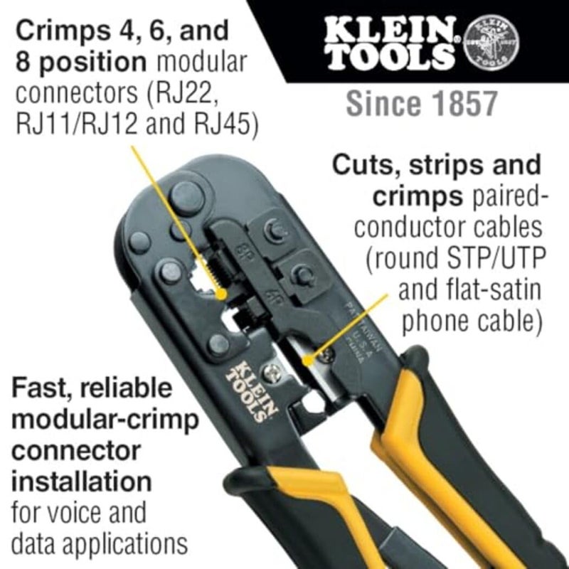 Klein Tools VDV226-011-SEN Ratcheting Modular Crimper/Stripper - Image 3