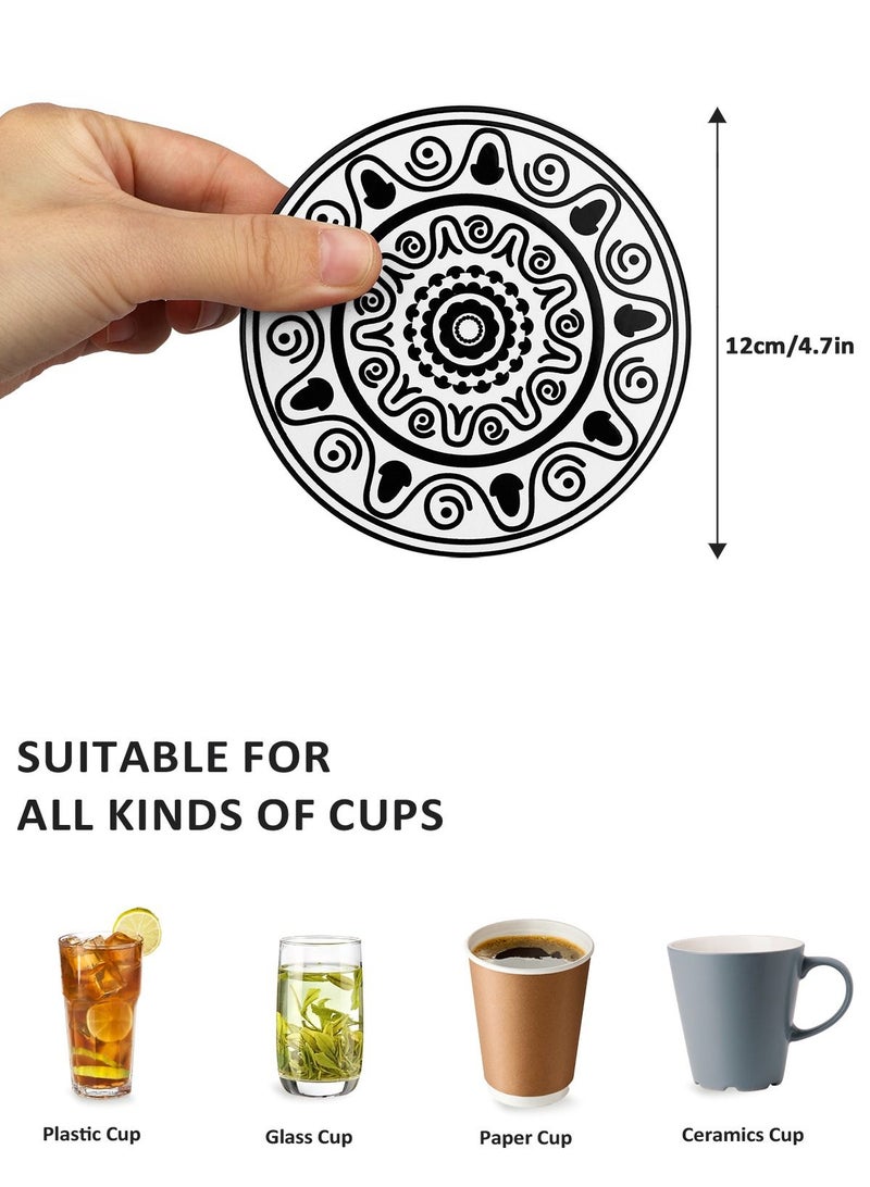 URbazaar 8 Pcs Drink Coasters with Holder, Absorbent Coaster Sets, Ceramic Drink Coaster for Tabletop Protection,Suitable for Kinds of Cups, Wooden Table, Cool Home Decor - Image 2