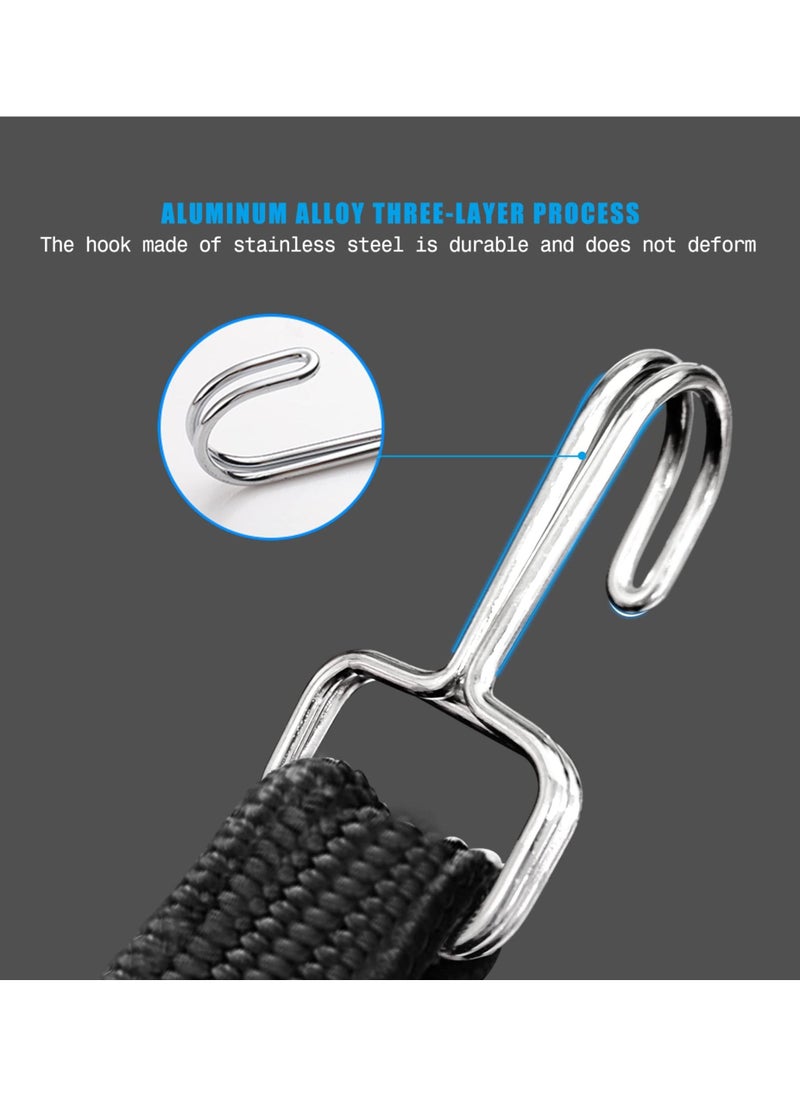ماركة غير محددة Bungee Cords With Hooks Set, Black Adjustable 80 Long Flat Heavy Duty Elasticity Straps, with Length Adjustment Metal Buckle Luggage Elastic Rope, for Moving Cargo (4 Pack)  - Image 3