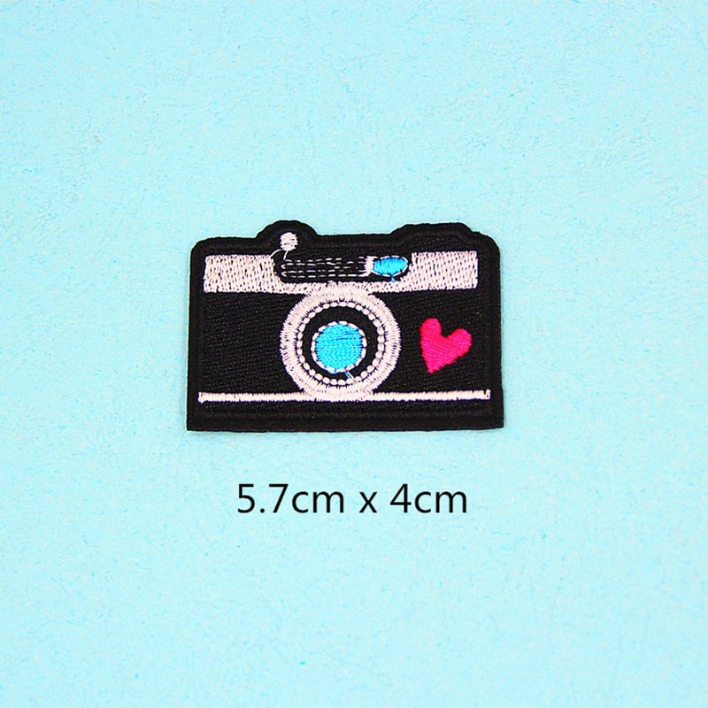 Segolike 10 Pieces DIY Embroidered Sew Iron on Patches Gesture Star Camera Strawberry Applique Decorations - Image 3