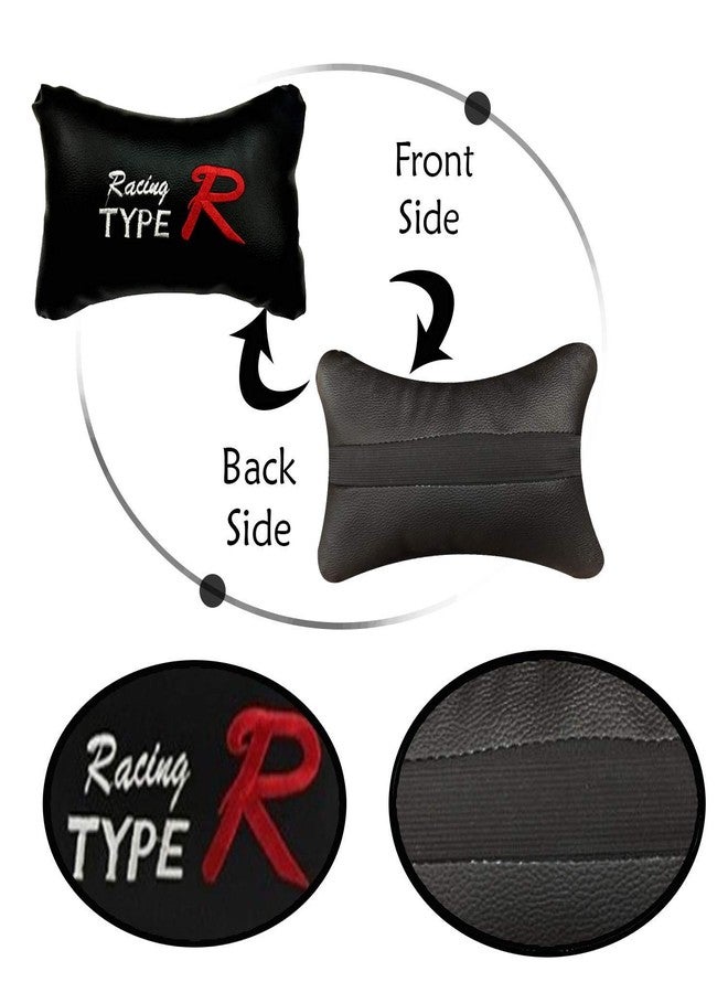 PulGos Type R Embroidery Black Car Neck Pillow for Mahindra e2o - Image 2