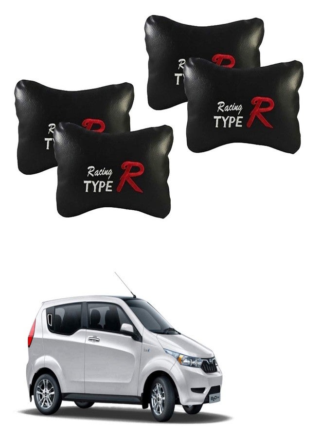 PulGos Type R Embroidery Black Car Neck Pillow for Mahindra e2o - Image 1