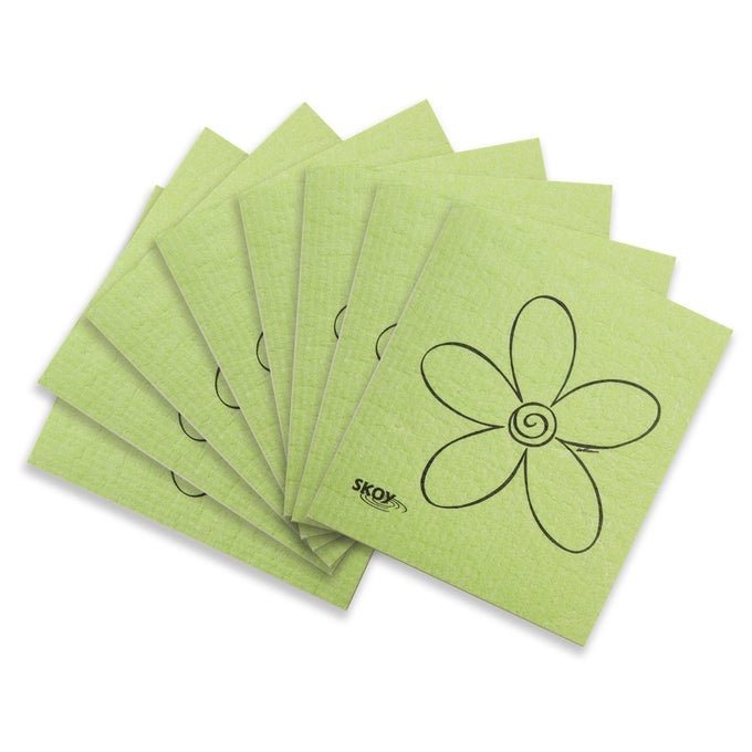 CLOTH 8PACK VERSATILE SWEDISH DISHCLOTHS FOR KITCHEN AND HOUSEHOLD USE REUSABLE CLEANING CLOTHS PLANETFRIENDLY DISHWASHER AND DRYERSAFE APPLE GREEN