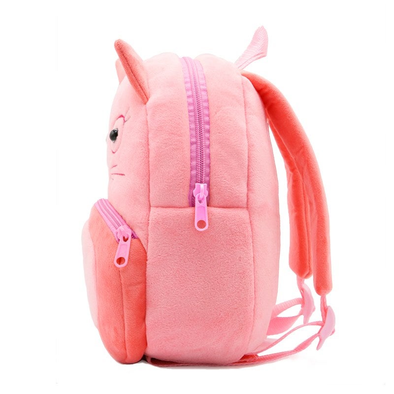 Plush Kids Backpack, Cat Animal Design, Soft Lightweight School Bag for Toddlers and Preschool Kids - Image 4