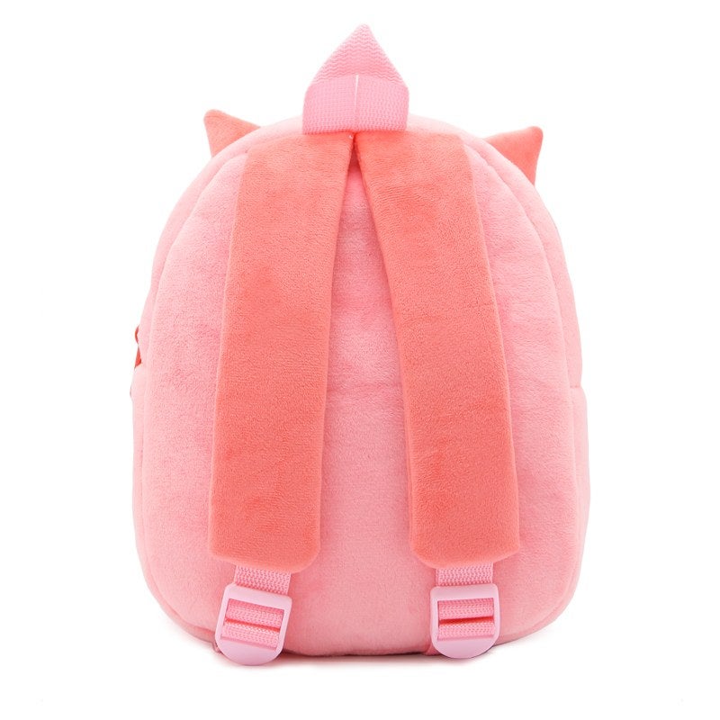 Plush Kids Backpack, Cat Animal Design, Soft Lightweight School Bag for Toddlers and Preschool Kids - Image 5