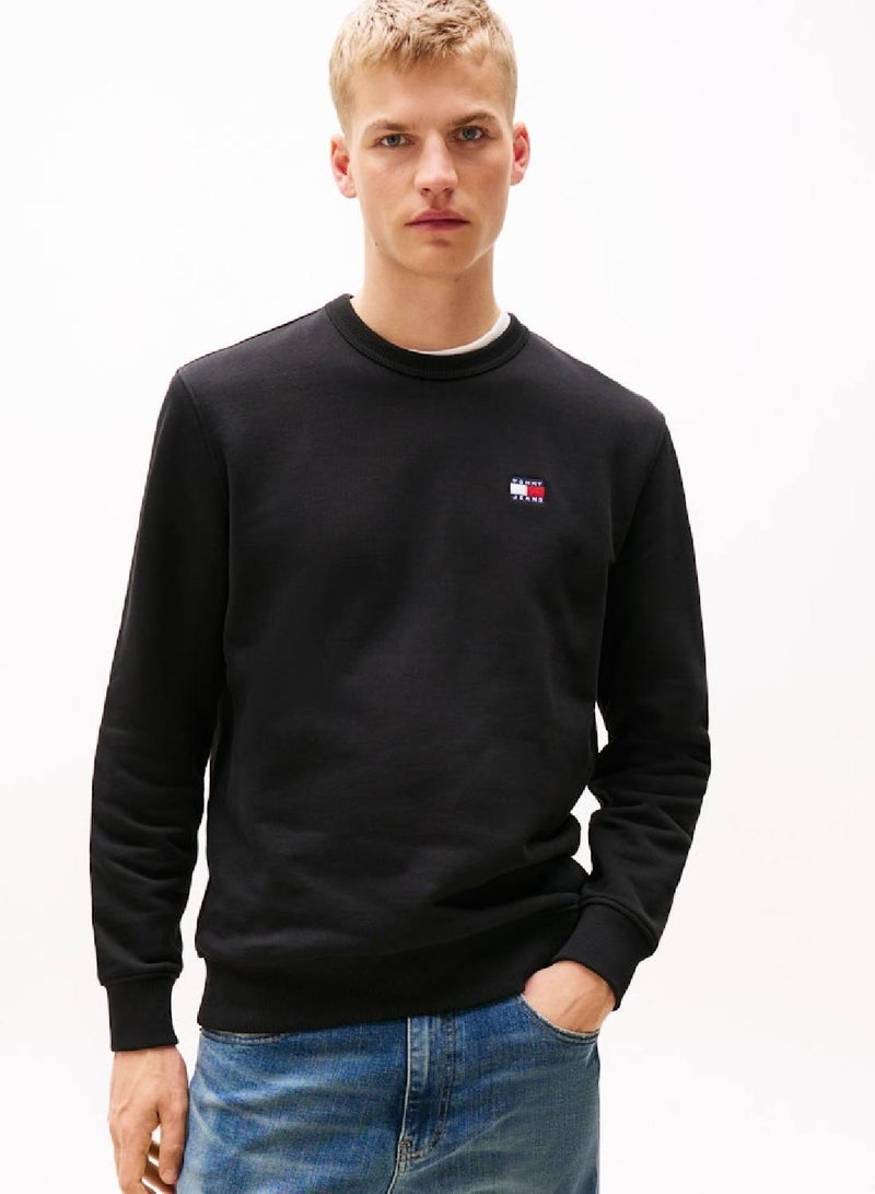 TOMMY JEANS Tonal Tommy Badge Crew Neck Sweatshirt - Image 1