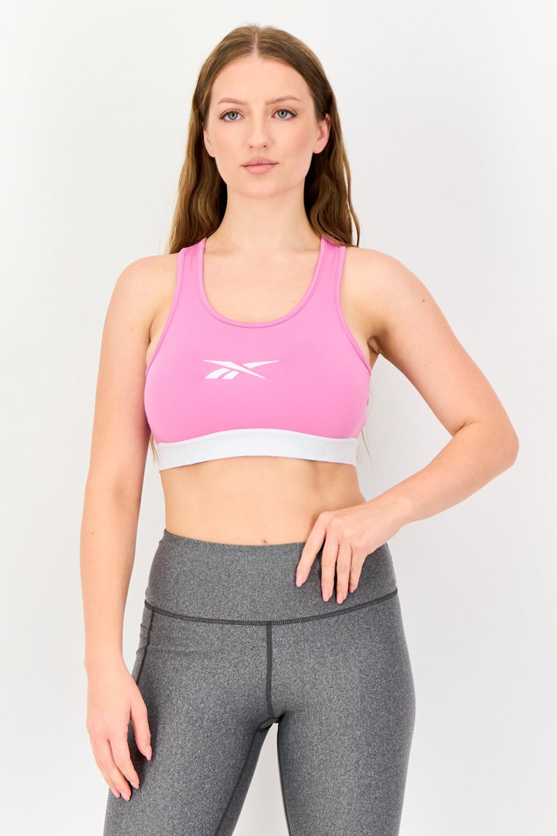 Reebok Women Non Padded Sleeveless Training Sports Bra, Pink - Image 1
