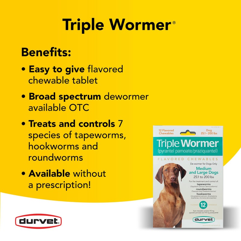 Durvet Triple Wormer for Medium and Large Dogs - Image 2