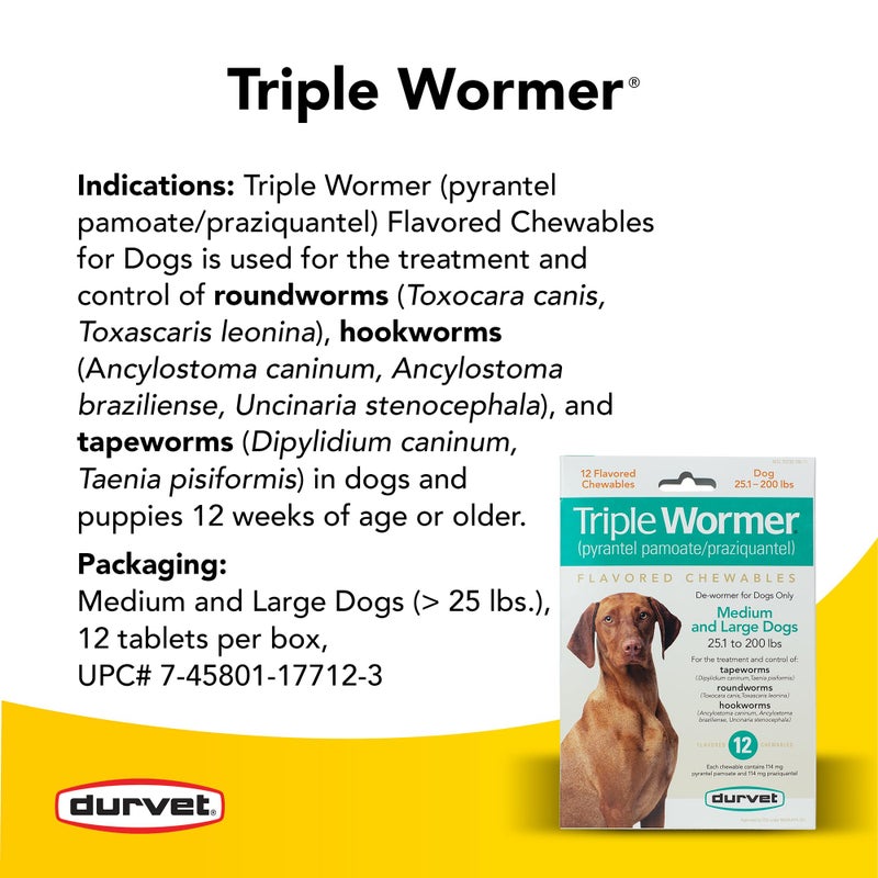 Durvet Triple Wormer for Medium and Large Dogs - Image 3